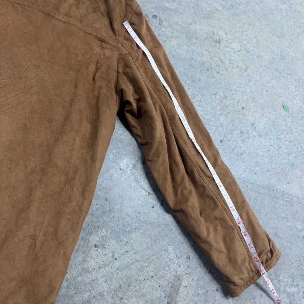 Reportage Men's Brown Suede Plaid Lined Shacket S/M Italy VTG Retro Western - Picture 3 of 6